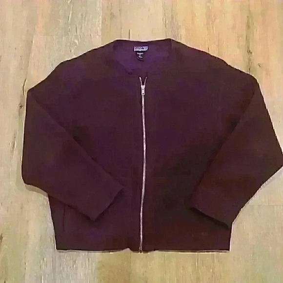 PATAGONIA Purple Sweater Full Zip Fleece Jacket Medium - Picture 2 of 6